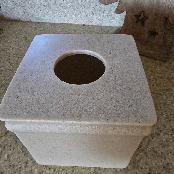 Elegant Beige Square Resin Tissue Box Cover - Picture 3 of 5